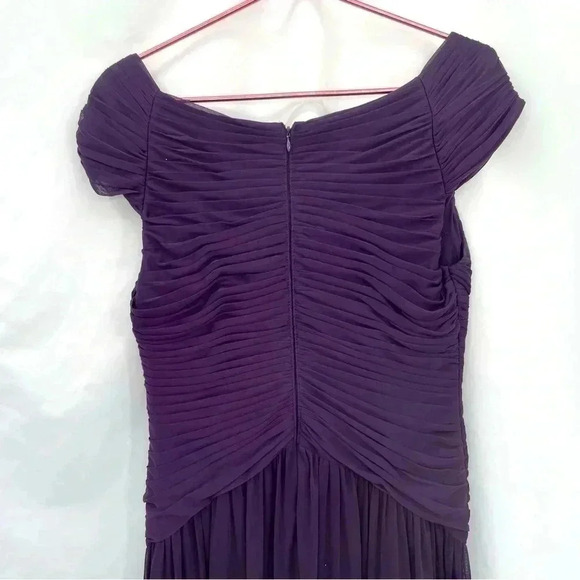 Adrianna Papell Women's Purple Gown 12 Sequin Ruched Party Formal Evening Prom - Picture 8 of 15